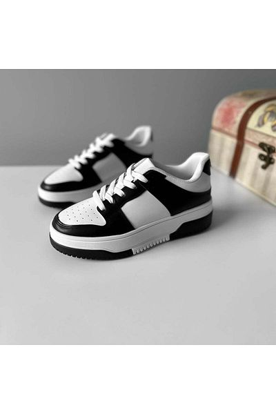 dehaine Adidasi Pentru Dama, LA208, Fashion, Casual, Talpa Inalta, alb cu auriu