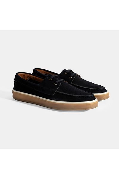Desa Men's Navy Blue Lace-Up Suede Casual Shoes