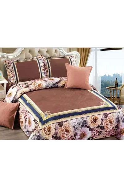 OEM Quilted velvet blanket, with pattern, 5 pieces, double bed, 230x250 cm, CM16