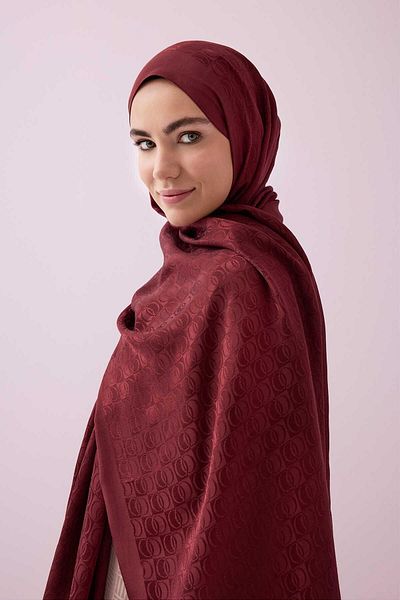 Imannoor Şal Jacquard lucios cu logo Dama 70x190