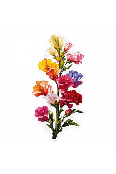INOVATIX Set of 8, Lion's Mane Flower Sticker, INOVATIX®. 6 cm