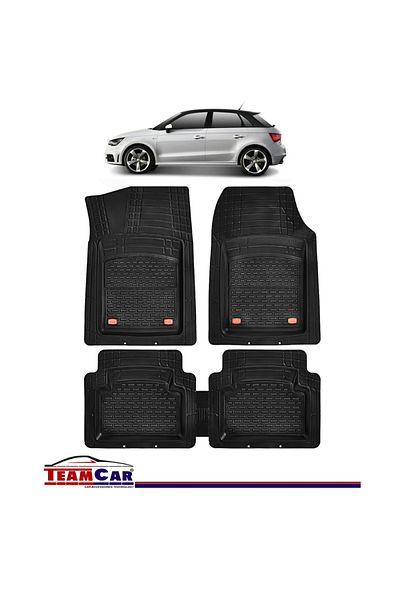 TEAMCAR Car Mats Tray Type Audi A1 (2010–present), Black, Anti-Slip Design, Full Protection