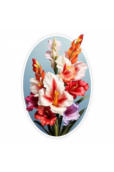 INOVATIX Set of 8, Gladiolus Flowers Sticker, INOVATIX®. 6 cm