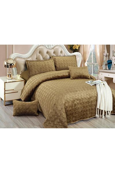OEM Quilted velvet blanket, 5 pieces, double bed, 220x240 cm, CC08