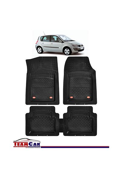 TEAMCAR Covorase Auto ® Tip Tavita Renault Scenic Ii (2003-2009) Negru