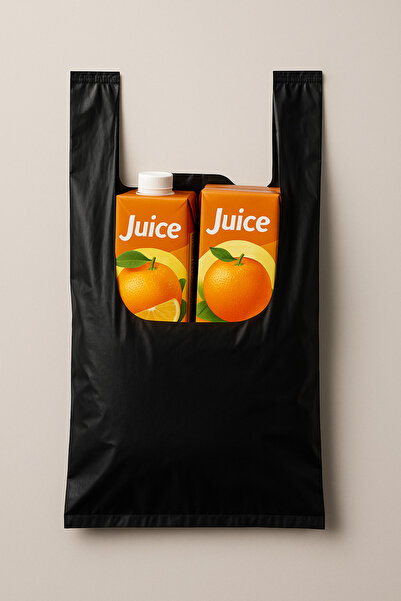 Özkan Ambalaj Temizlik 25 × 35 سم حقيبة رياضية سوداء صغيرة الحجم بمقبض 5 كيلوجرام (حقيبة بقالة ماركت ماناف)