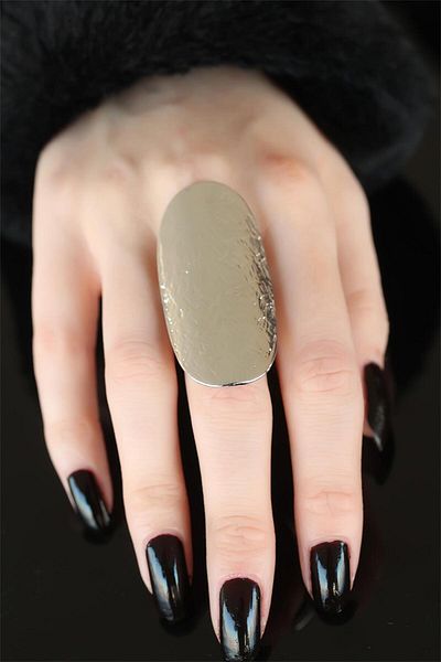 Skygo Silver Color Ellipse Adjustable Ring