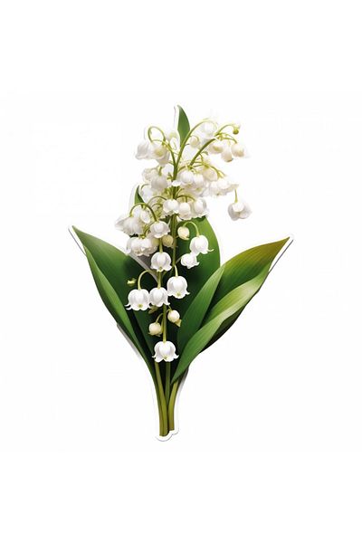 INOVATIX Set of 8 pieces, Lily of the valley flowers with leaves sticker, INOVATIX®. 6 cm