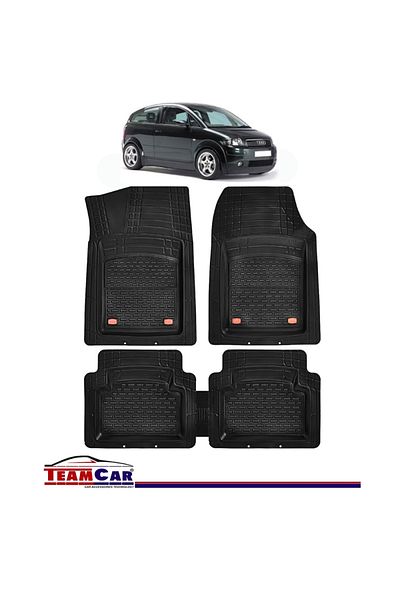 TEAMCAR Car Mats Tray Type Audi A2 (1999–2005), Black, Anti-Slip Design, Full Protection