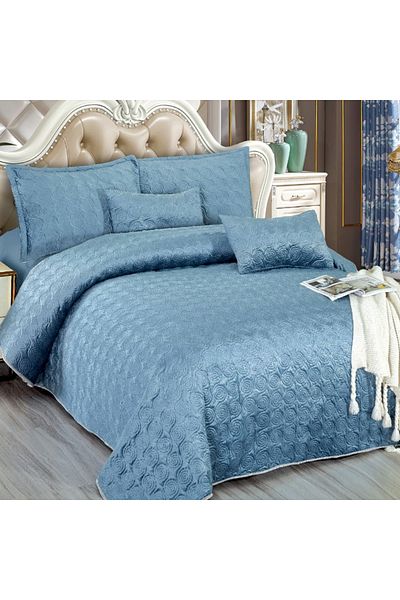 OEM Quilted velvet blanket, 5 pieces, double bed, 220x240 cm, CC07