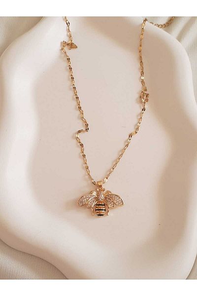 bijoux uniques Steel Necklace with Bee Figure