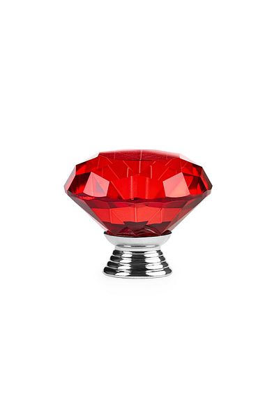 Onuvio Mâner de mobilă ™, tăietură diamantată de lux, cristal K9, 40 mm - Roșu