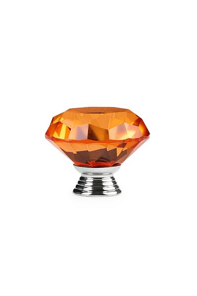 Onuvio Mâner de mobilă ™, tăietură diamantată de lux, cristal K9, 40 mm - portocaliu