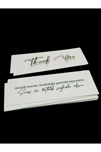 Thank You , Teşekkür Kartı, Laklı Kart, Şans Kartı 100 Adet