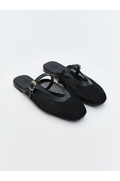 LC Waikiki Lcw Steps Women's Slippers with Buckle Mesh Detail