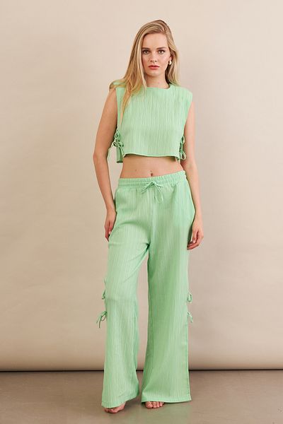 Cool & Sexy Set de damă verde cu umăr căptușit în partea de jos KED002