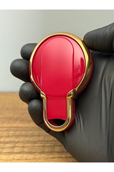 Luxe Aksesuarr Husă de protecție pentru chei din silicon compatibilă Mini Cooper cu 3 butoane Culoare roșu auriu