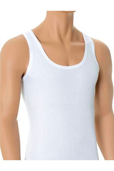 Özteks Tekstil Classic White 4-Piece Combed Cotton White Men's Undershirt