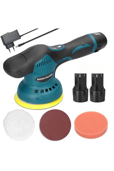 Generic APF® sanding machine, 8 speeds 2500-6600 rpm, 125mm, 2 pcs batteries, Blue/Black