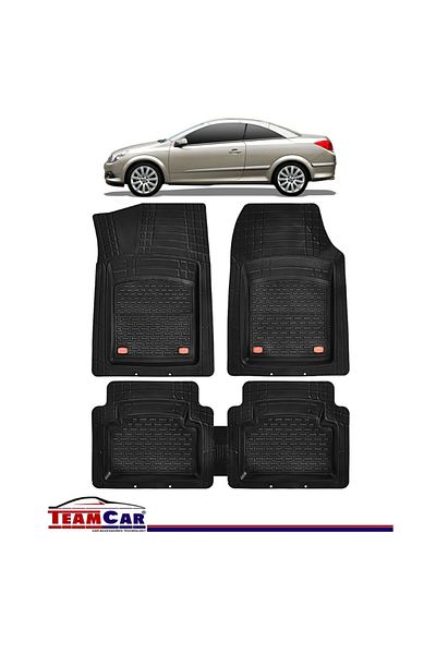 TEAMCAR TeamCar® Car Mats Type Tray Opel Astra H TwinTop (2004-2014) Black Durable Material