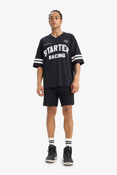 DeFacto 100% Cotton Loose Fit Crew Neck Back Printed Short Sleeve T-Shirt F0188Ax25Sm