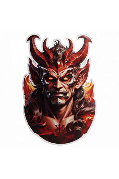 INOVATIX Set de 8 piese, autocolant Demon Satan, INOVATIX®. 6 cm