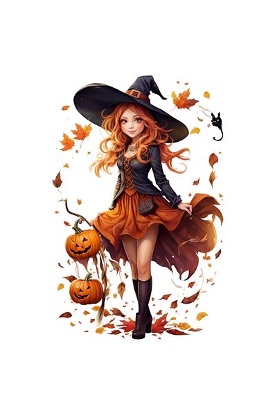INOVATIX Set of 8 pieces, Halloween costumed girl sticker, INOVATIX®. 6 cm