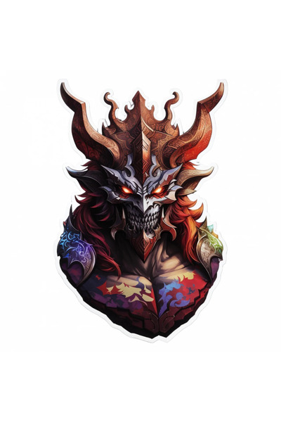 INOVATIX Set de 8 piese, autocolant Demon Forneus cu coarne, INOVATIX®. 6 cm