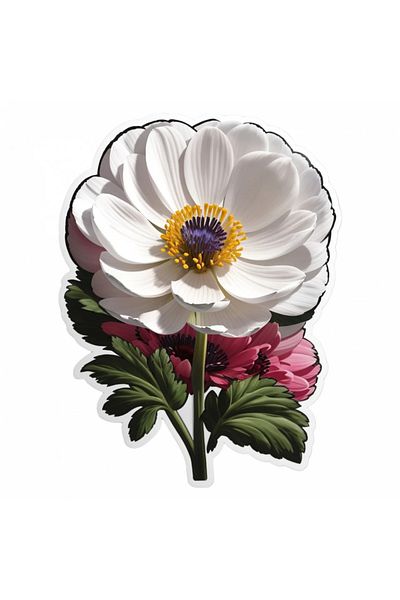 INOVATIX Set de 8 bucăți, autocolant cu floare de anemonă, INOVATIX®. 6 cm