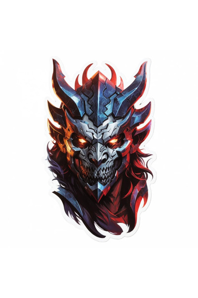 INOVATIX Set de 8 piese, autocolant craniu demon Andromalius, INOVATIX®. 6 cm