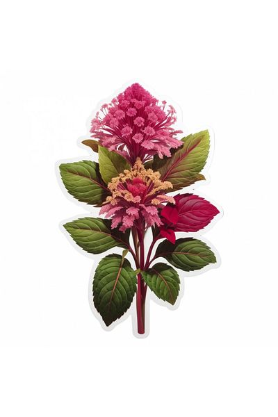 INOVATIX Set de 8 bucăți, autocolant floare de amarant cu frunze, INOVATIX®. 6 cm
