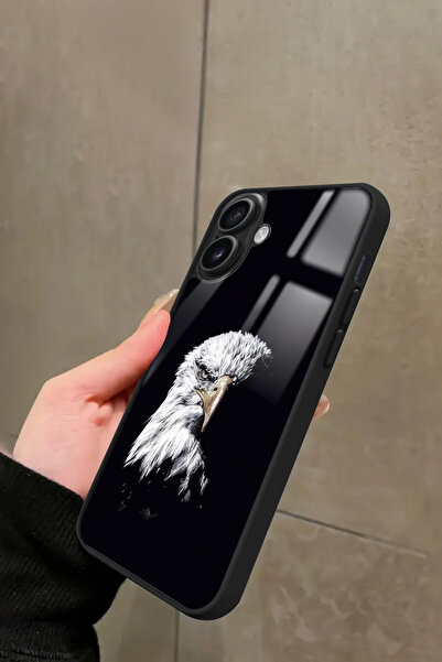 iPhone 16 Uyumlu Kartal Tasarımlı Glossy Premium Kılıf