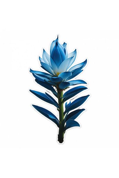 INOVATIX Set of 8 pieces, Blue Puya Flower Sticker, INOVATIX®. 6 cm
