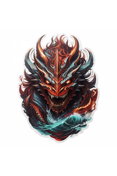 INOVATIX Set de 8 piese, autocolant Demon Leviathan, INOVATIX®. 6 cm
