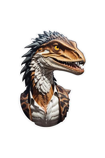 INOVATIX Set de 8 piese, autocolant dinozaur Velociraptor, INOVATIX®. 6 cm