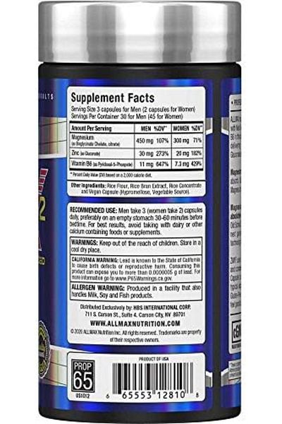 ALLMAX Nutrition ZMX2 High-Absorption Magnesium Chelate, 90 Capsules