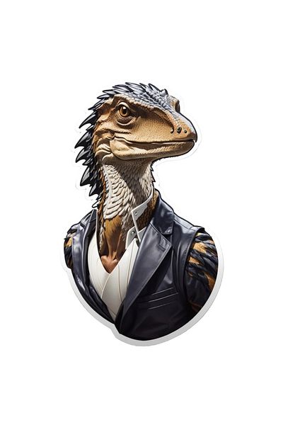 INOVATIX Set de 8 piese, autocolant dinozaur Velociraptor, INOVATIX®. 6 cm