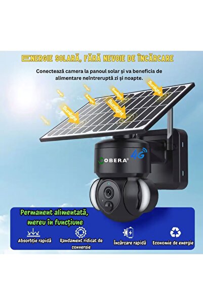 goBERA goBERA 4MP surveillance camera, 4G connection, 12000 mAh battery, 5W solar panel, IP66