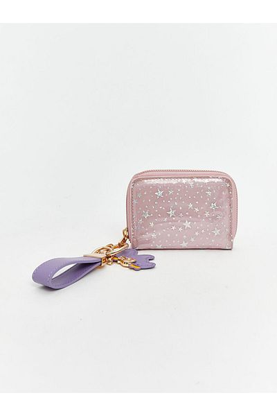 LC Waikiki Star Patterned Girl's Wallet and Keychain