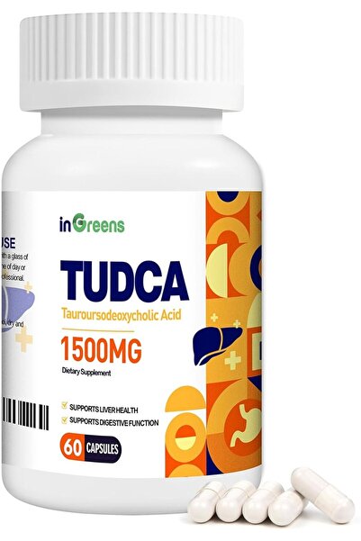 inGreens TUDCA High Pure Tauroursodeoxycholic Salts Liver Cleanse Detox and Repair 1500 mg 60 Caps