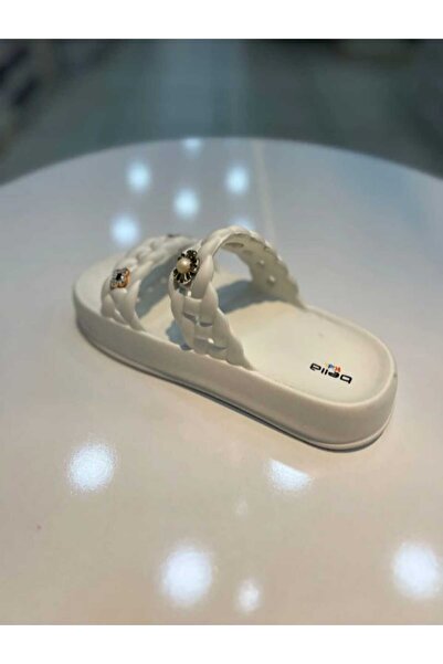 AkınalBella Double knit base sticker stone sea pool beach daily flocking bella children's slippers.