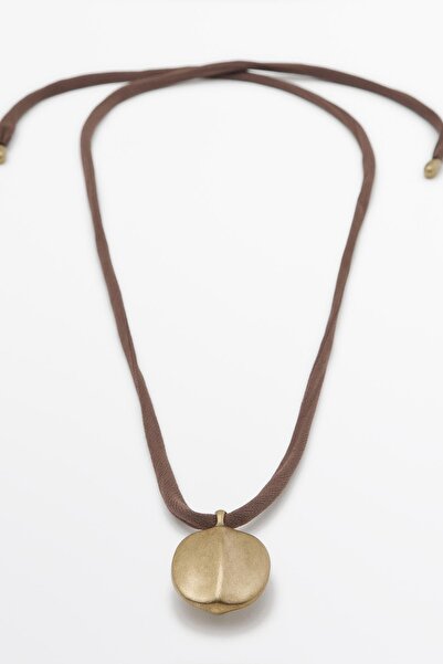 Massimo Dutti Yaprak ve ipek ip kolye