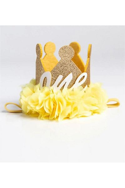 MODA Pi̇nkjoy 1 Year Old Queen's Crown (Yellow)