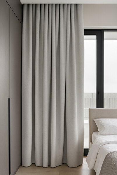 Ran Perde Taş Rengi - Karartma Perde Blackout - Pilesiz Düz Dikim