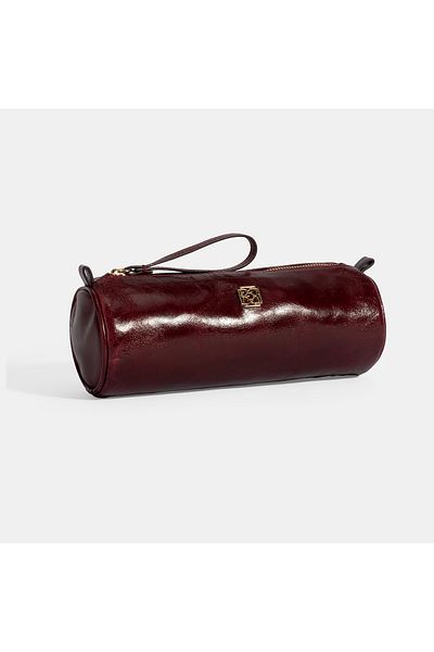 Desa Burgundy Leather Pen Holder/Shaving/Makeup Bag