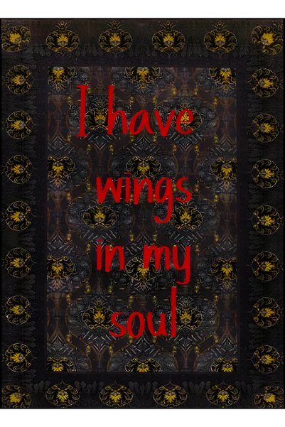 Rugs Modern Halı Kemal Collection I Have Wings in My Soul Written Pattern Wov...