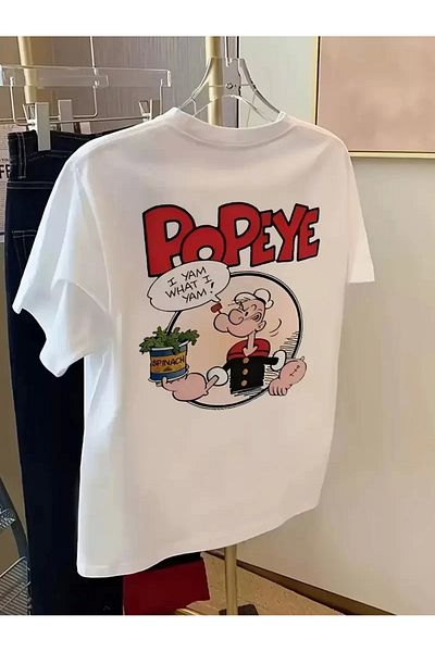 CVS تي شيرت رجالي كبير الحجم Popeye the Sailor Retro Vintage Spinach |   مثالية كهدية، بأحجام مختلفة