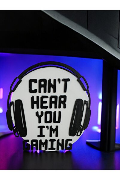 Main Collectibles Gamer Temalı 3D Duvar Süsü – “CAN'T HEAR YOU I'M GAMING” | Oyunculara Özel Dekoratif Tasarım