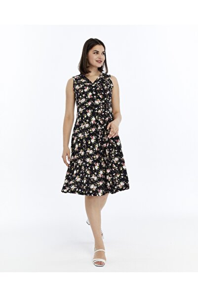 Nehir tekstil Αμάνικο Βαμβακερό Χτενισμένο Μητρικό Φόρεμα