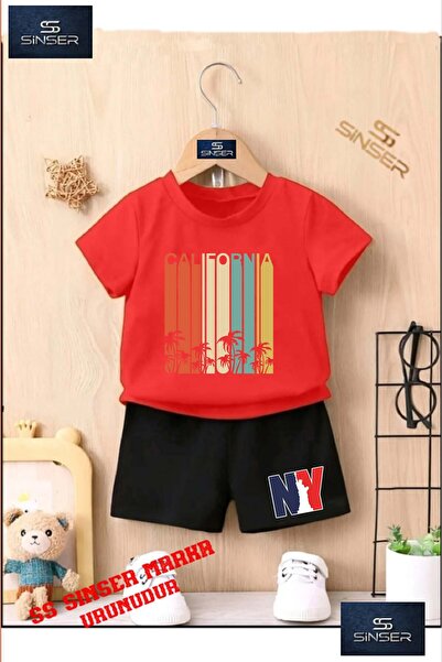 SS SİNSER تي شيرت مطبوع برقبة دائرية - طقم شورت